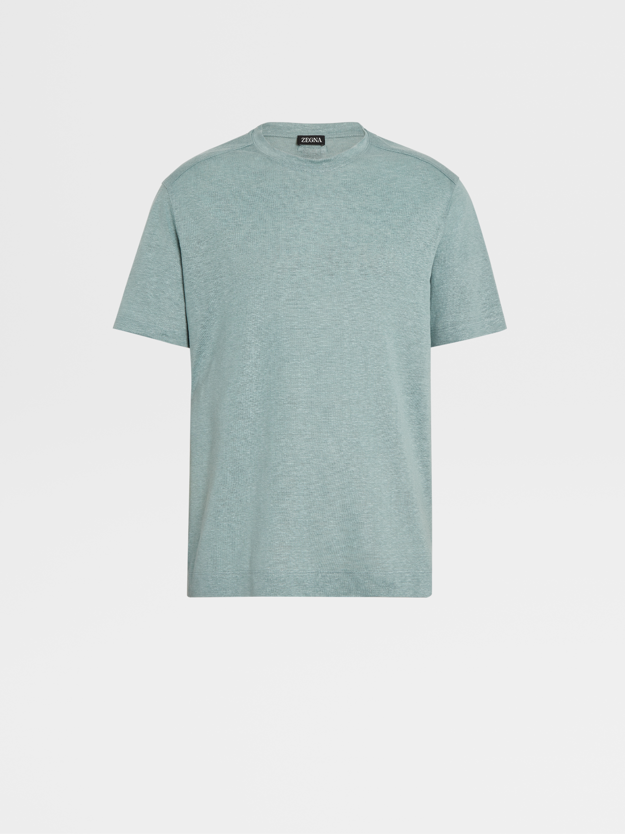 T-Shirt Aus Reinem Leinen In Aqua-Grün